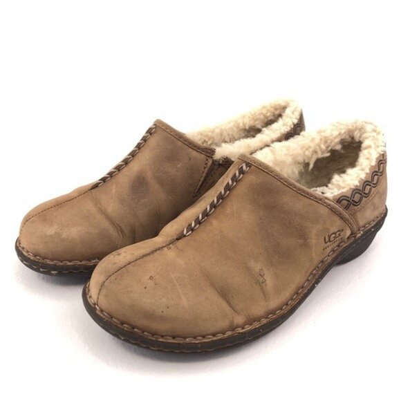 UGG Bettey Brown Leather Slip on Loafers 8 - Picture 3 of 13